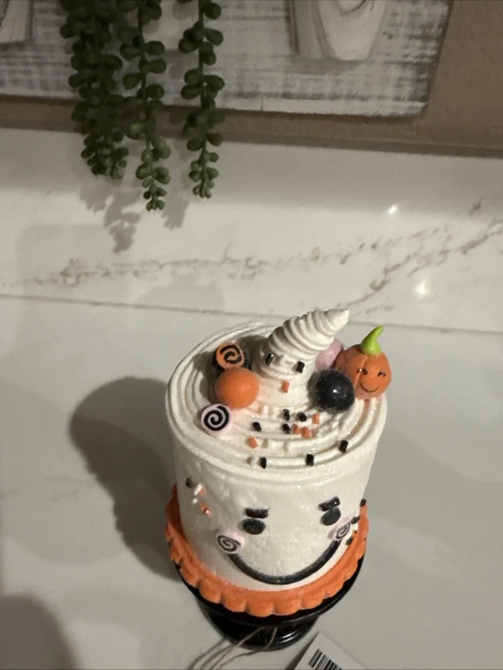 Candy Corn Lane Mini Ghost Frosted Glitter Candy Cake Halloween 6”
